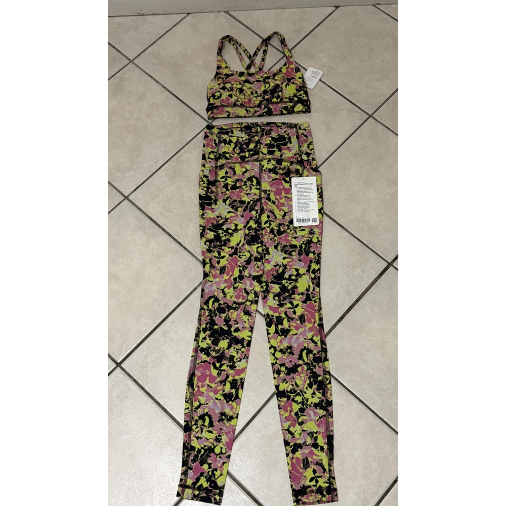 LULULEMON SET ENERGY BRA NWT & SWIFT SPEED 28” LEGGING NWT IFFY COLOR SIZE 2
